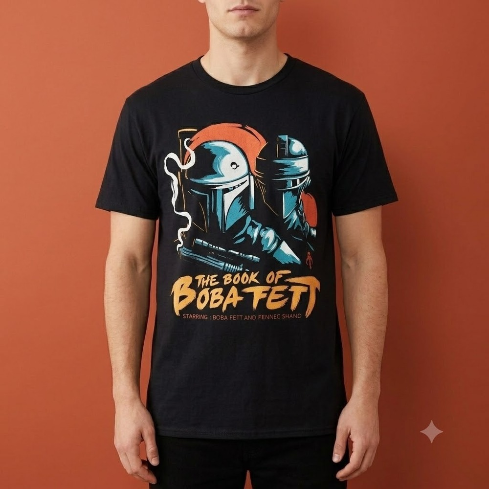 The Book of Boba Fett‎ Star Wars Shirt Mens Medium Black Lucasfilm Graphic Tee